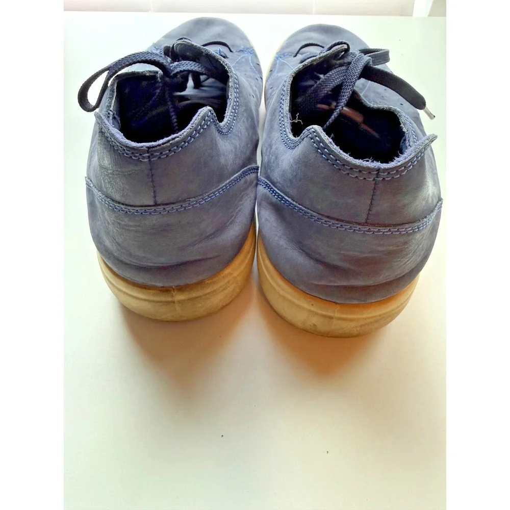 ECCO Soft 7 Sneaker Mens Size 12.5 Navy Blue Leather Low Top Nubuck Casual